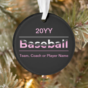 Girls Baseball - Pink Geometric Typography Ornament
