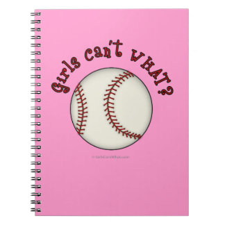 Girls Baseball-Red Notebook