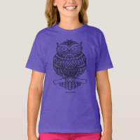 Girl's Basic T-Shirt (vivid) - Owl