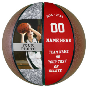 Girls Basketball Ball with Your PHOTO, Text, Colou