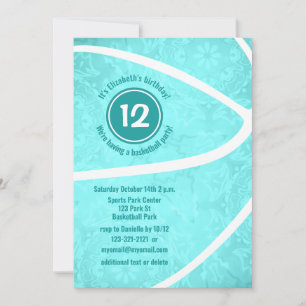 girls basketball birthday or team celebration invitation