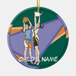 Girls Basketball Ceramic Tree Decoration