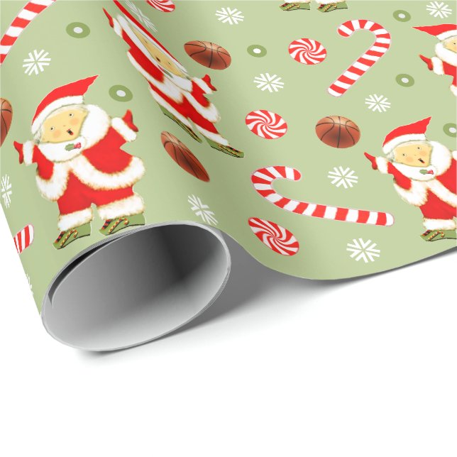 Girls Basketball Christmas Gift Wrapping Paper (Roll Corner)
