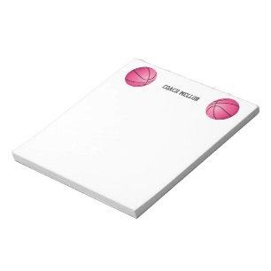 girl's basketball coach custom name notepad