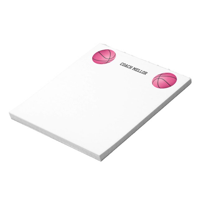 girl's basketball coach custom name notepad (Rotated)
