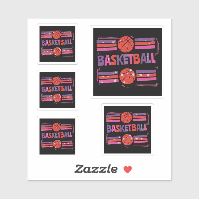 Girls Basketball Geometric Artistic Typography (Sheet)