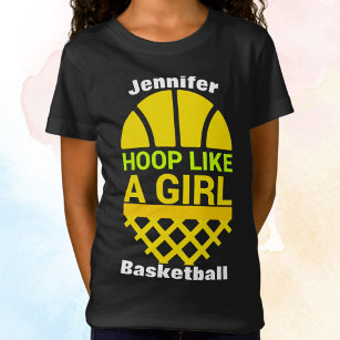 Girls Basketball Hoop Like A Girl T-Shirt