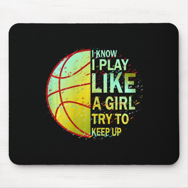 Girls Basketball  Mouse Mat (Front)
