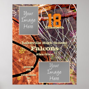 girls basketball player team photos sports poster