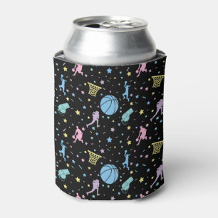 Girls Basketball Players - Stars Pattern Can Cooler
