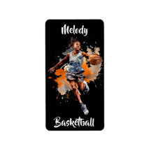 Girls Basketball Watercolor Personalised