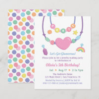 Girls Beads And Jewellery Making Party Invitations