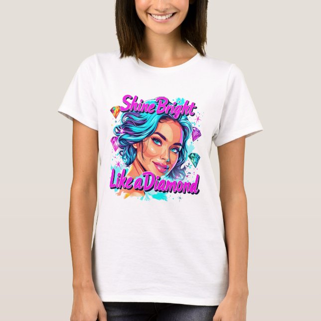 Girl's Beautiful Shine Bright Like a Diamond  T-Shirt (Front)