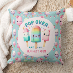 Girl's Bedroom Decor POP on Over and Chill Ice Pop Cushion