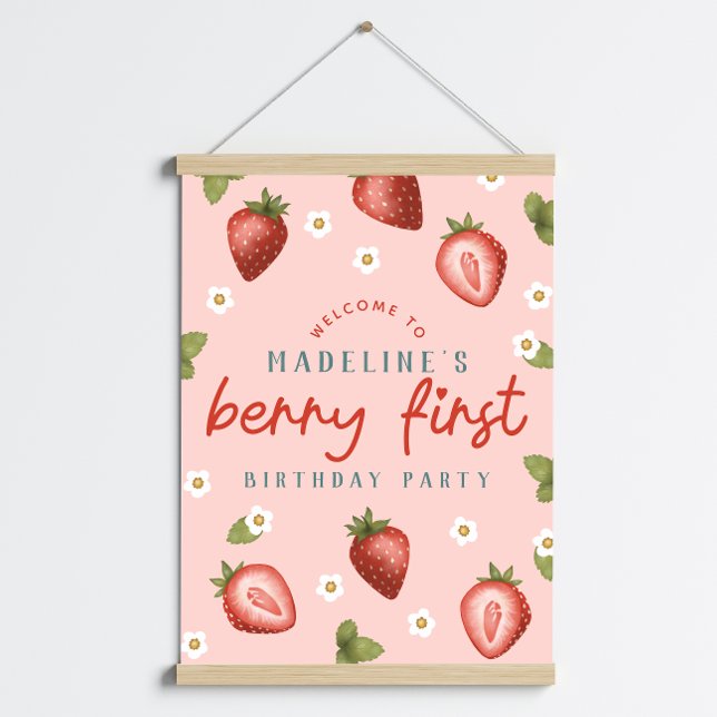 Girls Berry First Kids First Birthday Welcome Sign (Creator Uploaded)