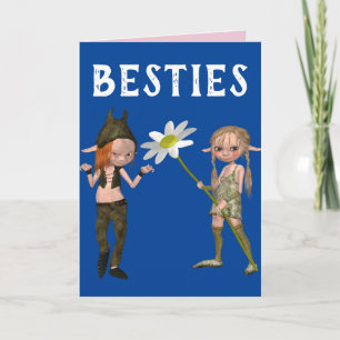 GIRLS BEST FRIEND BIRTHDAY BESTIES GREETING CARD