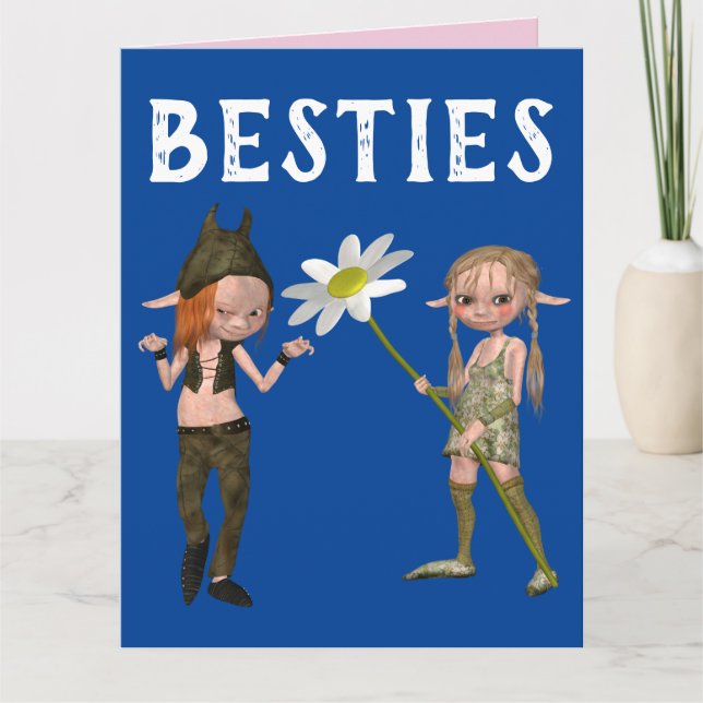 GIRLS BEST FRIENDS BIRTHDAY BESTIES BFF CARDS (Front)