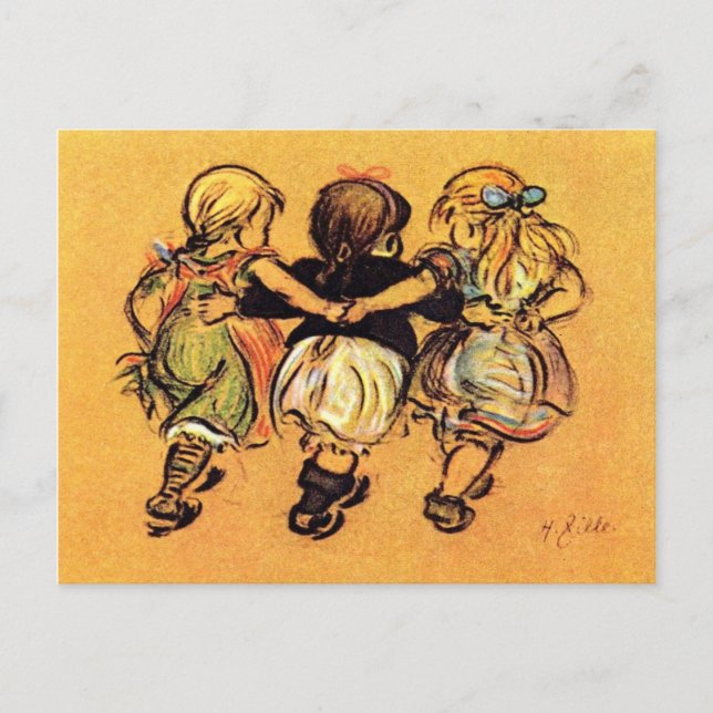 # Girls - Best Friends - Zille Postcard (Front)