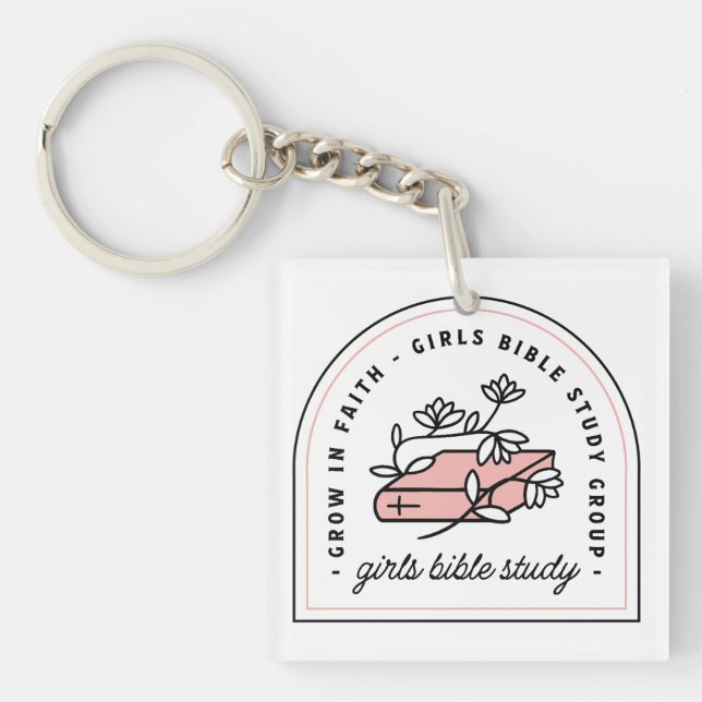 Girls bible study reading group aesthetic key ring (Front)