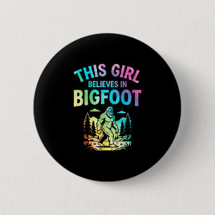Girls bigfoot believer tie dye sasquatch cryptid 6 cm round badge