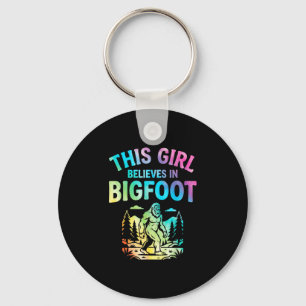 Girls bigfoot believer tie dye sasquatch cryptid key ring