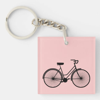 Girl's Bike -  U Pick Bkg Colour Key Ring