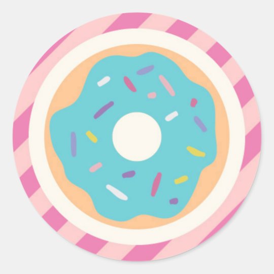 girls birthday donut party sticker 1 zazzlecouk