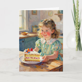 Girl's Birthday | Flowers and Cake Card