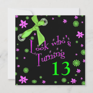 Girl's Birthday Invitation, INSERT AGE, Bow Invitation