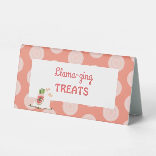Girl's Birthday - Oh La Llama - Loot Bag Toppers (Front)