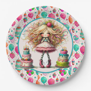 Girls Birthday Paper Plate