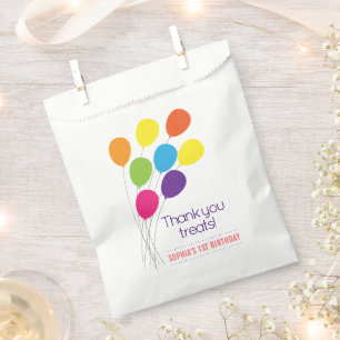 Girl's Birthday Party Colourful Balloons Favour Bags