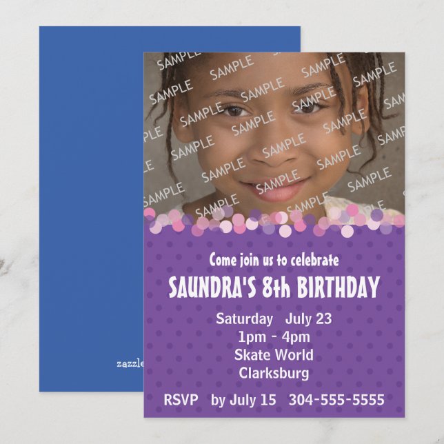 Girl's Birthday Party Invitation (Front/Back)
