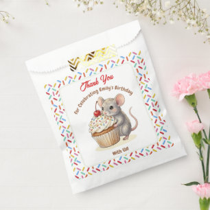 Girl's Birthday Party   Mouse & Cupcake Thank You Favour Bags