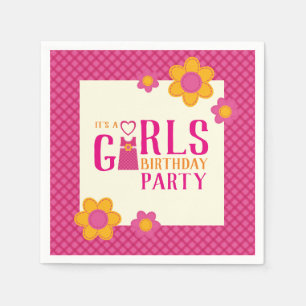 Girls birthday party supllies, spring flowers napkin