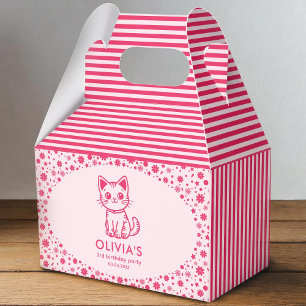 Girl's birthday party with custom colours kitten favour box