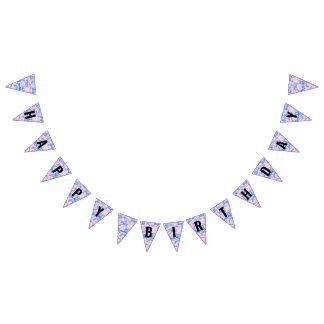 Girl's Birthday Pastel Lofi Floral Bunting Flags