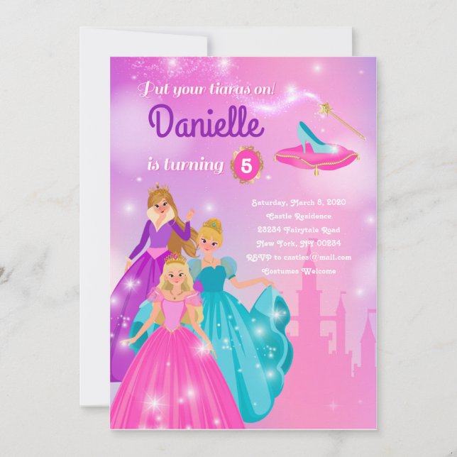 Girl's Birthday - Princess Invitation (Front)