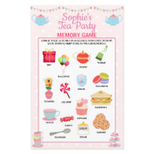 Girls Birthday Tea Party Memory Game