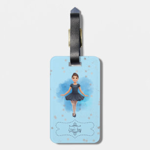 Girl's Blue ballet dancer  Luggage Tag