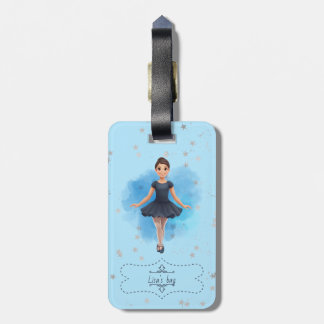 Girl's Blue ballet dancer Luggage Tag