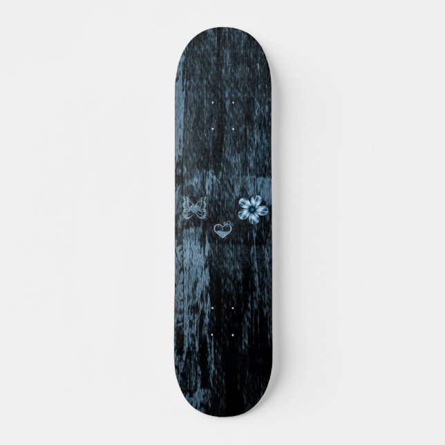 girls blue grunge skateboard (Front)