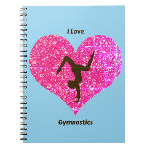 Girls Blue I Love Gymnastics Spiral Notebook
