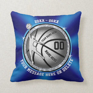 GIRLS Blue Senior Night Basketball Gift Ideas Cushion