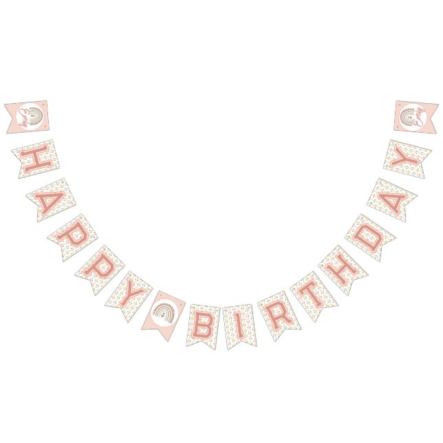 Girl's Boho Birthday Magic Light Coral Bunting (All)