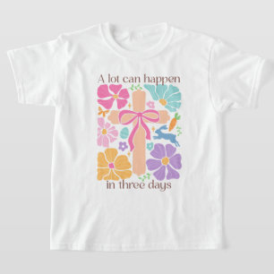 Girls Boho Christian Easter Cross T-Shirt