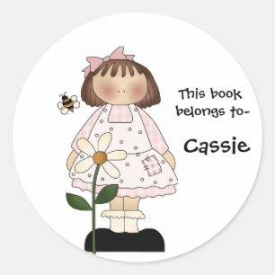 Girl's bookplate sticker