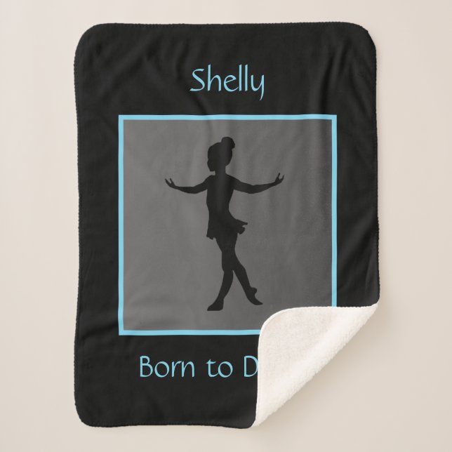 Girls "Born to Dance" w/ Name Sherpa Blanket (Front)