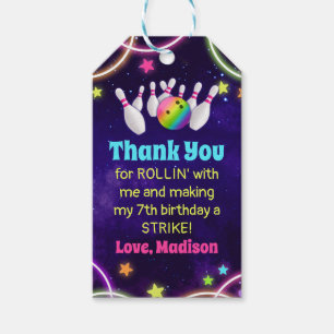 Girls Bowling Birthday Party Favour Tags
