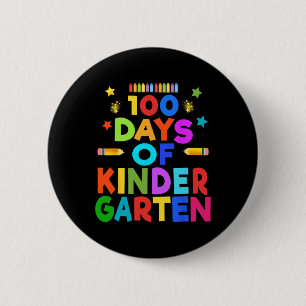 Girls Boys 100 Days Of Kindergarten Celebration Ki 6 Cm Round Badge